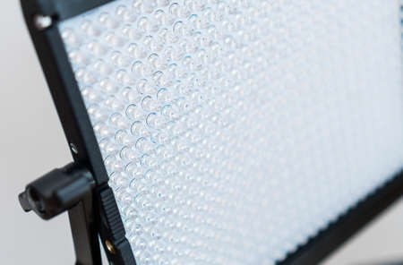 Close-up view of led lamp. Video light.の写真素材