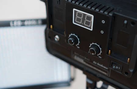 Close-up view of led lamps. Video light.の写真素材