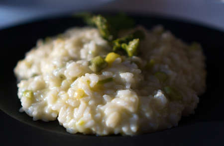 Italian risotto with prawns. Close-up view.の写真素材