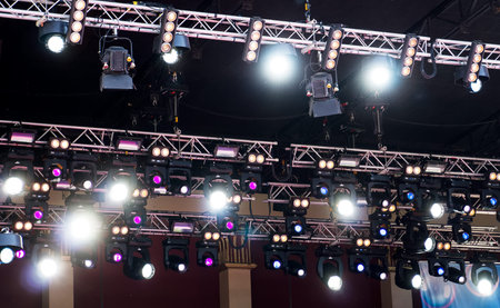 Stage with professional light before concert.