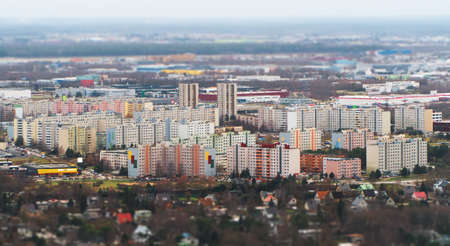 Aerial view of Lasnamae urban area in autumn. Tallinn, Estonia.の写真素材