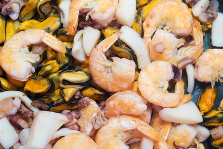 Seafood Mix. Squid, shrimp, mussels and octopus.
