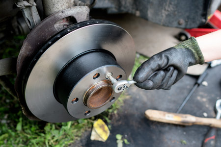 Repairing of car disc brake system.