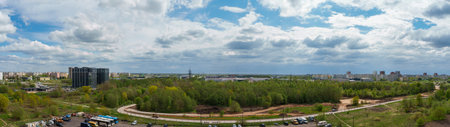 View on the Tondiraba park in Lasnamae, Tallinn.の写真素材
