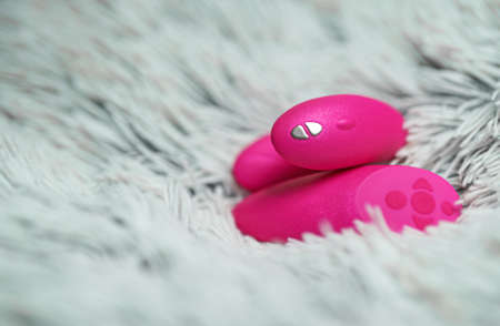 Pink g-spot vibrator with remote control for couples.の写真素材