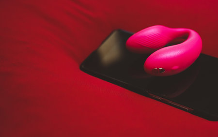 Pink g-spot vibrator with phone app control.の写真素材
