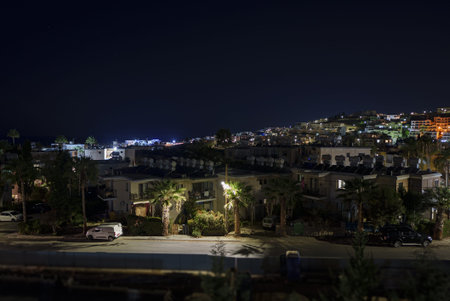 Paphos city at late night in the summer.