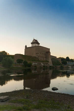 Narva Castle on the border of Estonia and Russia.の写真素材