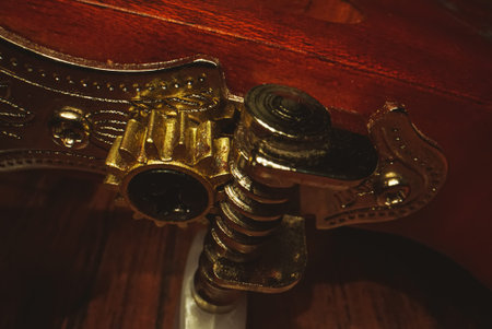 Guitar pegs on a six-string Spanish guitar.