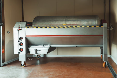 Equipment for crushing grapes and separating ridges.