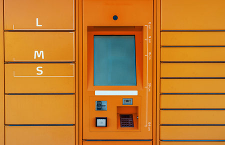 Postal terminal for automatic delivery of parcels.の写真素材