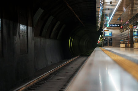 Empty metro station in Naples, Italy.