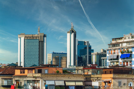 CIty center of Naples in Italy.のeditorial素材