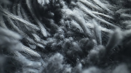 Light grey synthetic fur details. Macro view.の写真素材
