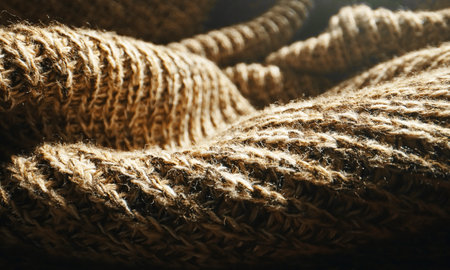 Knitted warm wool fabric texture. Close-up.の写真素材