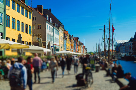 Nyhavn canal and entertainment district in Copenhagen, Denmark.