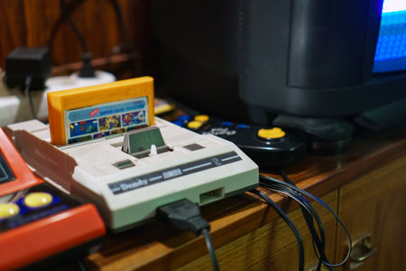 Tallinn, Estonia - 21.05.2022: LVLup! Video Game Museum - Dendy Consoleのeditorial素材