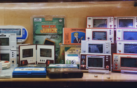 Tallinn, Estonia - 21.05.2022: LVLup! Video Game Museum, USSR game consoles