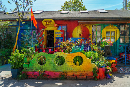 Copenhagen, Denmark - 08.05.2022: Inside of Freetown Christiania.のeditorial素材