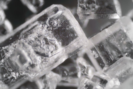 The Microscopic World. Salt crystals.