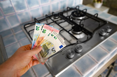 Concept of the high cost of gas for home consumption.の写真素材