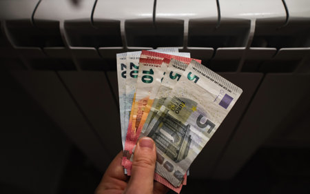 Concept of expensive heating payments.の写真素材