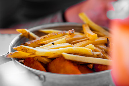 Nuggets and fries. Junk food.の写真素材