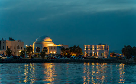 Embankment in the city of Rhodes on the island of Rhodes.の写真素材