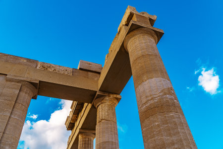 Row of Greek Hellenistic stoa columns.の写真素材