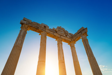 Temple of Apollo in the city of Side in Turkey.の写真素材