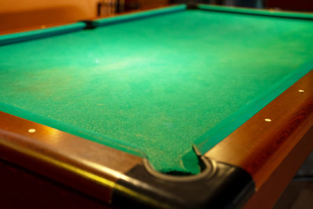 An Interior with billiard table outdoors.