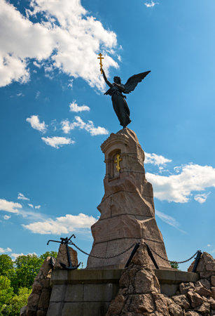 Russalka Memorial against the summer sky.の写真素材