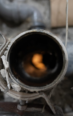 Disassembled sewer stack awaiting replacement with a new pipe.