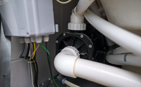 The pump mechanism for a bathtub with hydromassage, water supply system.の写真素材