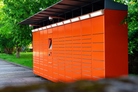Postal terminal for automatic delivery of parcels.の写真素材