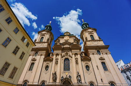 St. Nicholas Church on Prague's Old Town Square.の写真素材