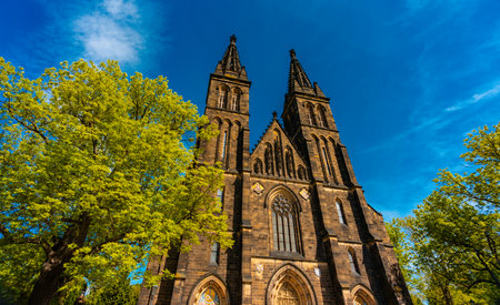 Neogothic Basilica of Saint Peter and Paul Vysehrad.の写真素材