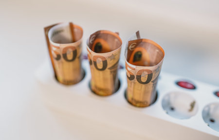 High electricity bills and energy inflation concept.の写真素材