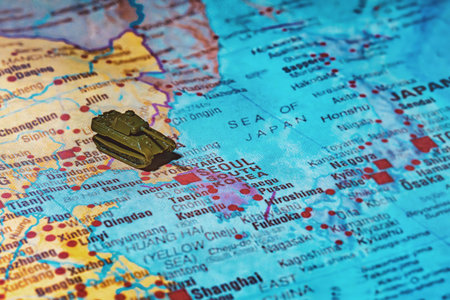 North Korean military threat and aggression towards South Korea on map.