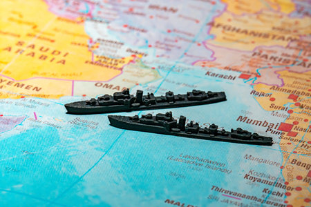 Naval presence and maritime security in the Arabian Sea on map.