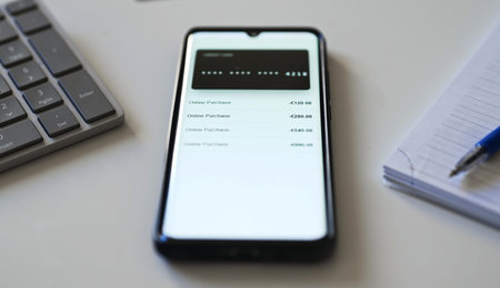 Online purchase history on modern smartphone screen.