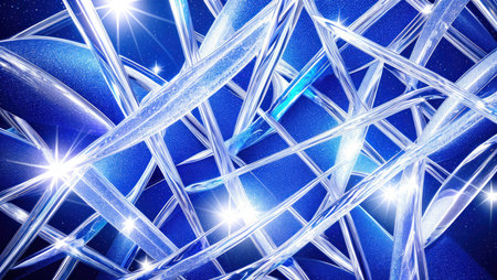 3D futuristic background with glowing lines. Abstract fractal. 3D rendering illustration.の素材
