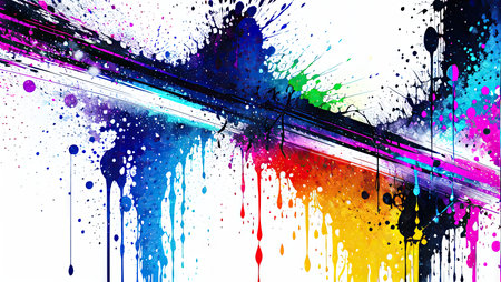 abstract background with colorful splashes and blots in grunge styleの素材