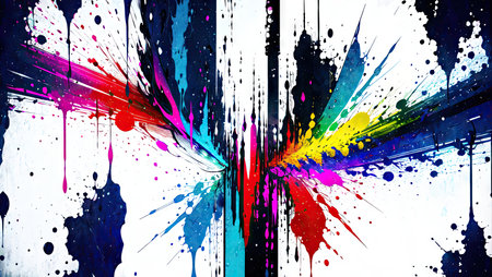 abstract background with colorful splashes and blots on white backgroundの素材