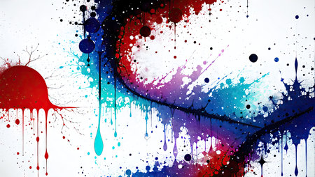 Abstract colorful background with splashes and blots. Vector illustration.の素材