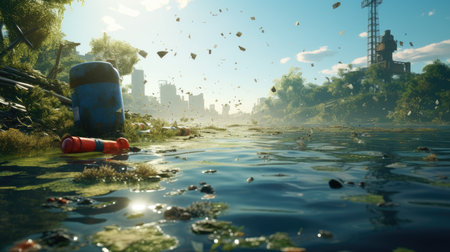 Pollution of the environment. Pollution of the environment. 3d renderingの素材