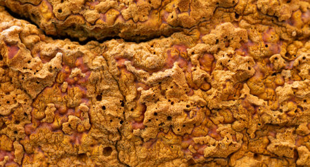 Polyurethane foam for thermal insulation of walls background close-upの写真素材