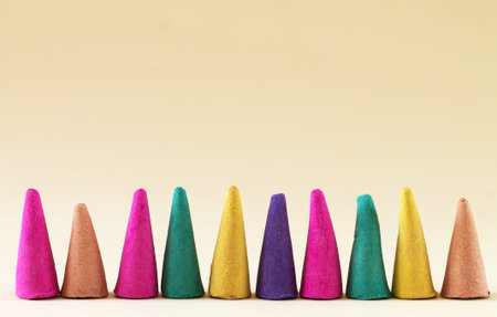 Aroma cone shape aroma incense sticks close-up
