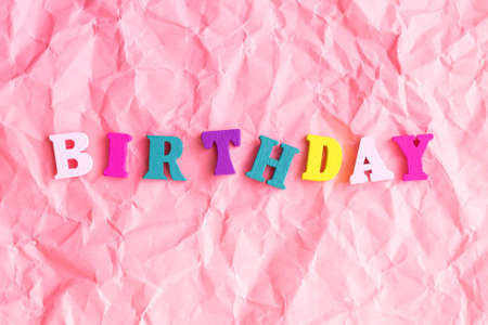 Happy birthday funny party background with colorful textの写真素材
