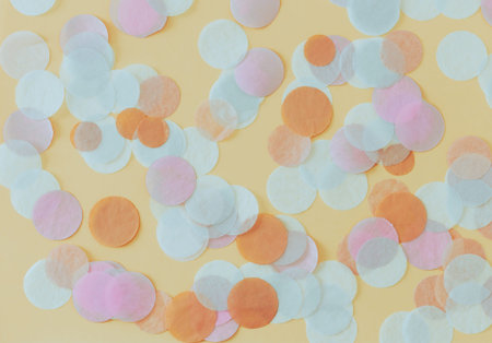 Colorful round paper party confetti background